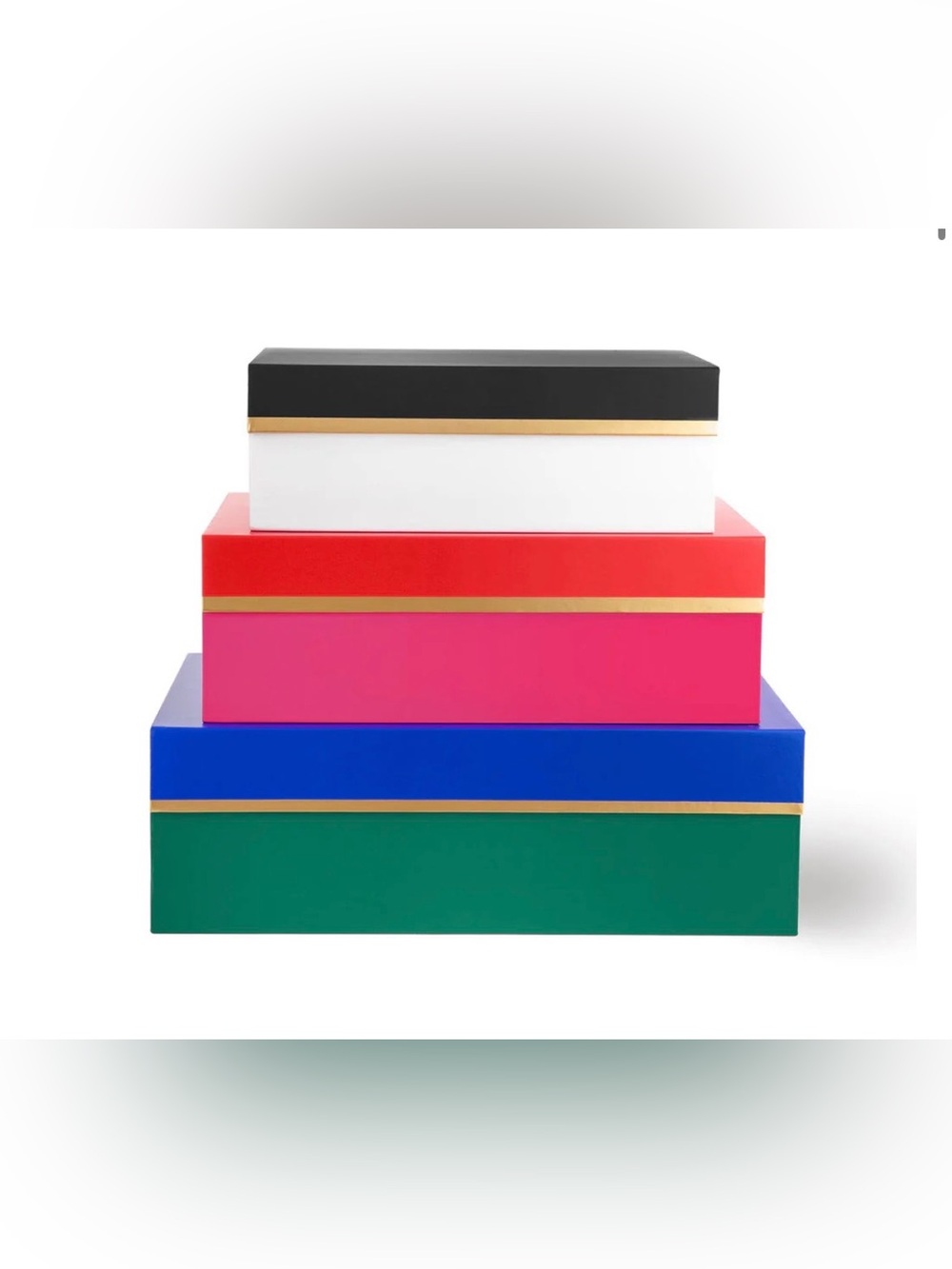 NEW kate spade Colorblock Nesting Boxes — Blue with Multicolor Stripes